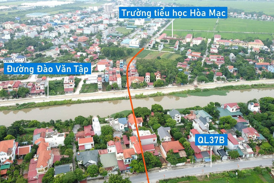 Toàn cảnh vị trí quy hoạch xây cầu vượt sông Châu Giang ở phường Hòa Mạc, Duy Tiên, Hà Nam