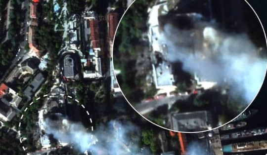 Rò rỉ hình ảnh vệ tinh trụ sở Hạm đội biển Đen của Nga bị tấn công