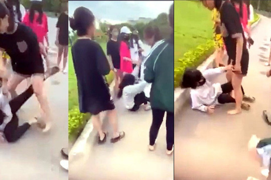 Nữ sinh Thanh Hóa bị nhóm bạn đánh hội đồng ở công viên
