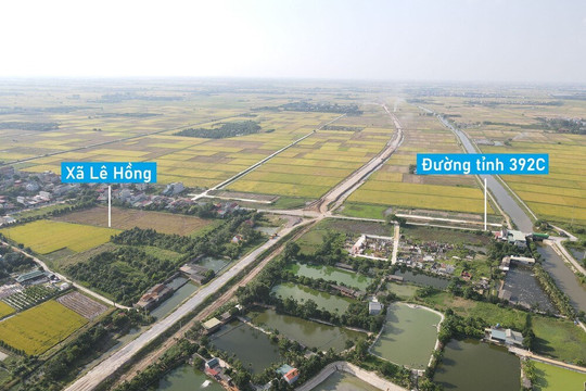 Toàn cảnh đường trục đông - tây Hải Dương đang xây dựng qua huyện Thanh Miện