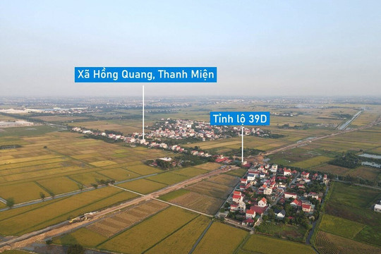 Toàn cảnh đường trục bắc - nam huyện Thanh Miện, Hải Dương đang xây dựng