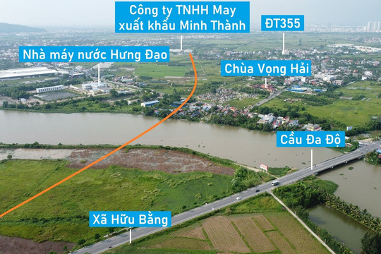 Toàn cảnh vị trí quy hoạch xây cầu vượt sông Đa Độ nối quận Dương Kinh với huyện Kiến Thụy, Hải Phòng