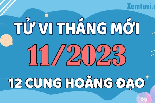 Tử vi tháng 11/2023 của 12 cung hoàng đạo: Cự Giải buồn tẻ, Song Ngư nỗ lực