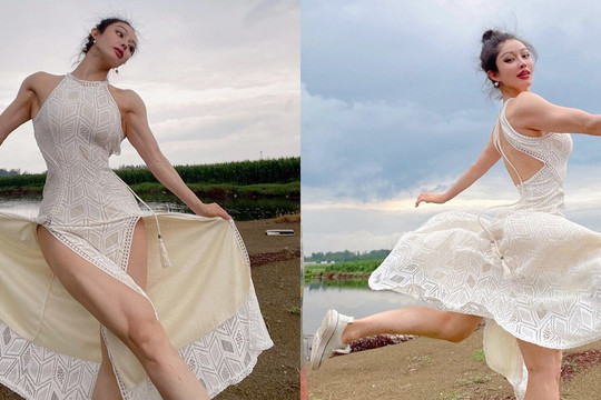 "Thiên thần cơ bắp hot nhất Trung Quốc" diện váy bó sát tôn đường cong quyến rũ