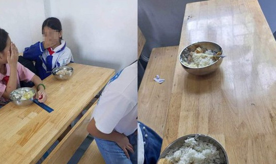 Xôn xao hình ảnh bữa ăn bán trú tại trường chỉ có cơm và đậu phụ