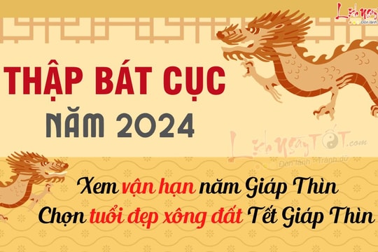 Xem VẬN HẠN THEO TUỔI và chọn TUỔI ĐẸP XÔNG NHÀ Tết Giáp Thìn theo Thập Bát cục năm 2024 (Kinh dịch)