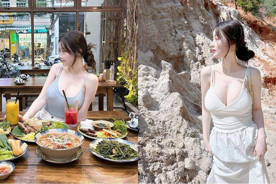 Hot girl Hàn Quốc diện áo mỏng bên bờ Suối Tiên Phan Thiết, hái thanh long đỏ gây sốt MXH