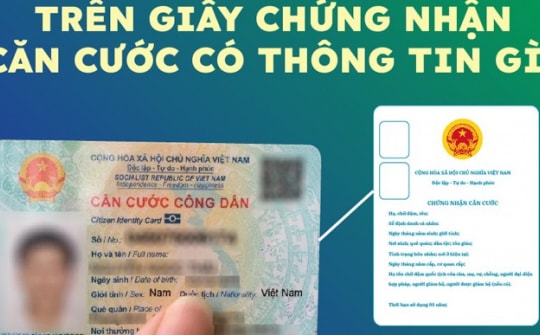 Trên giấy chứng nhận căn cước có thông tin gì?