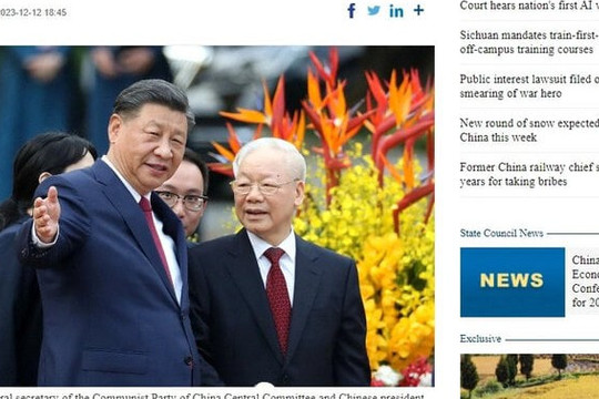 Báo chí Trung Quốc đưa tin đậm nét về chuyến thăm Việt Nam của ông Tập Cận Bình