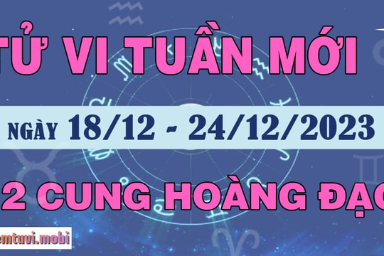 Tử vi tuần mới 12 cung hoàng đạo 18/12 - 24/12/2023: Kim Ngưu lý trí, Xử Nữ kiên nhẫn