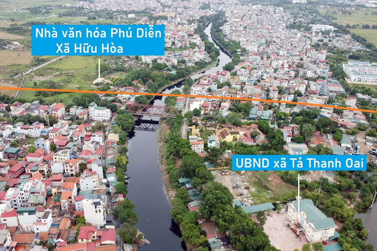 Toàn cảnh vị trí quy hoạch cầu vượt sông Nhuệ trên vành đai 3,5 qua huyện Thanh Trì, Hà Nội