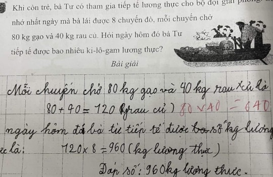 Bài toán tiểu học khiến cả cõi mạng tranh cãi, cô giáo chữa xong cũng không ai hiểu: Tại sao lại ra như vậy?