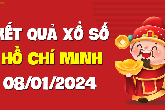 XSHCM 8/1 - Xổ số Hồ Chí Minh ngày 8 tháng 1 năm 2024 - SXHCM 8/1