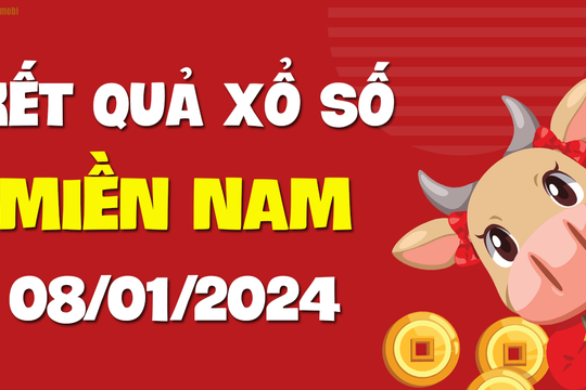 XSMN 8/1 - SXMN 8/1 - KQXSMN 8/1 - Xổ số miền Nam ngày 8 tháng 1 năm 2024