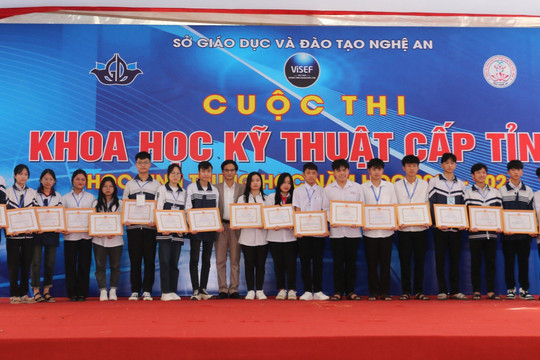 Nghệ An trao giải 157 dự án cuộc thi Khoa học kỹ thuật cấp tỉnh