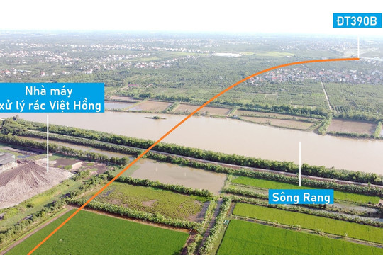 Toàn cảnh vị trí dự kiến quy hoạch cầu vượt sông Rạng nối huyện Kim Thành - Thanh Hà, Hải Dương