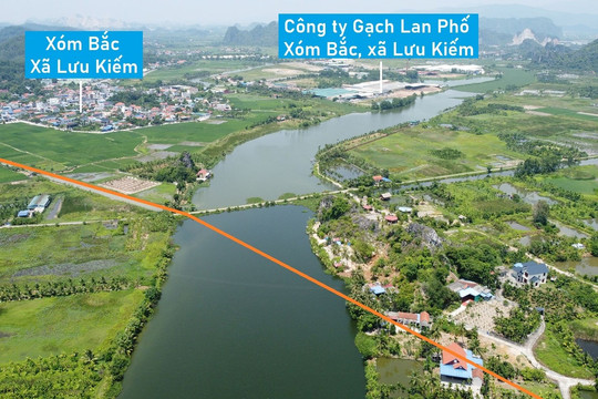 Toàn cảnh vị trí dự kiến quy hoạch cầu vượt sông Lò Nồi trên đường nối QL10 - cầu Bến Rừng, Thủy Nguyên, Hải Phòng