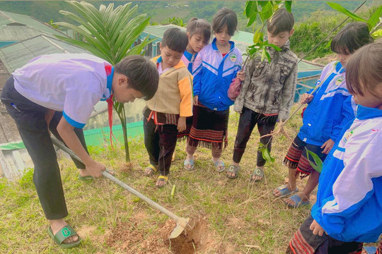 Rèn nếp sống xanh cho học sinh từ chương trình Tết trồng cây