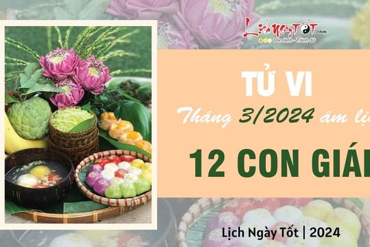 Tử vi tháng 3/2024 của 12 con giáp âm lịch: Tuổi nào LỘC lá bất tận hưởng?