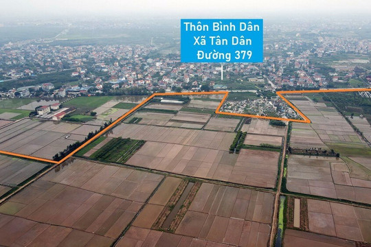 Toàn cảnh vị trí quy hoạch KCN Tân Dân 200 ha ven cao tốc Hà Nội - Hải Phòng đoạn qua Hưng Yên