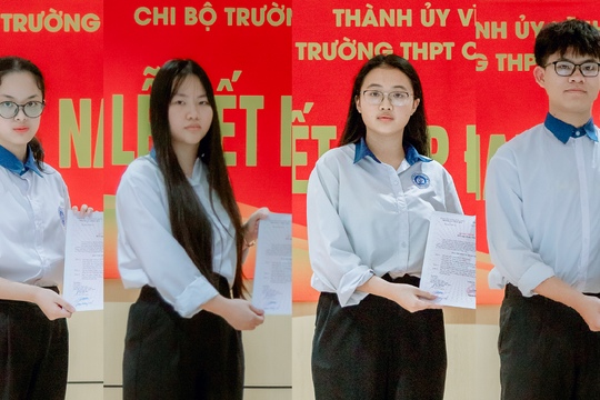 4 học sinh Trường THPT Chuyên Vĩnh Phúc được kết nạp Đảng