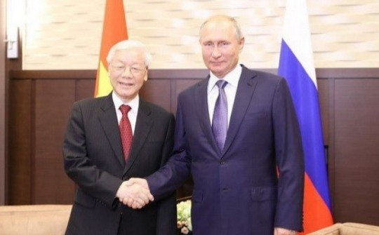 Tổng Bí thư Nguyễn Phú Trọng chúc mừng Tổng thống Nga Vladimir Putin