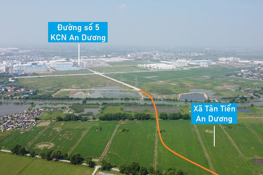 Toàn cảnh vị trí quy hoạch cầu vượt sông Rế nối KCN An Dương - QL5, Hải Phòng