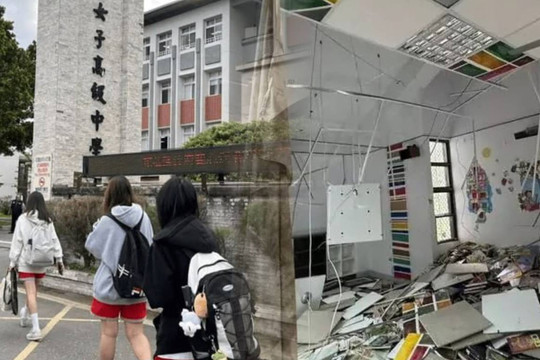 Chùm ảnh ngày đi học đầu tiên sau động đất ở Đài Loan: Hiệu trưởng đích thân ra đón, học sinh vừa mừng vừa lo