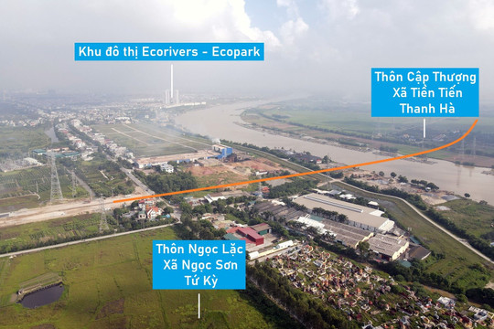 Toàn cảnh vị trí quy hoạch cầu vượt sông Thái Bình nối TP Hải Dương - huyện Thanh Hà