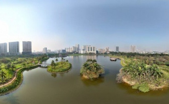 Cận cảnh công viên hồ điều hòa bỏ hoang 8 năm giữa Thủ đô