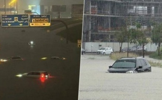 Mưa lớn bất thường gây ngập lụt kinh hoàng tại Dubai