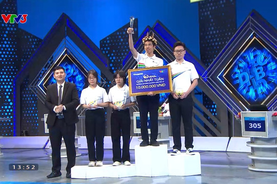 Nam sinh Lào Cai chiến thắng 'áp đảo' trong cuộc thi tuần Olympia