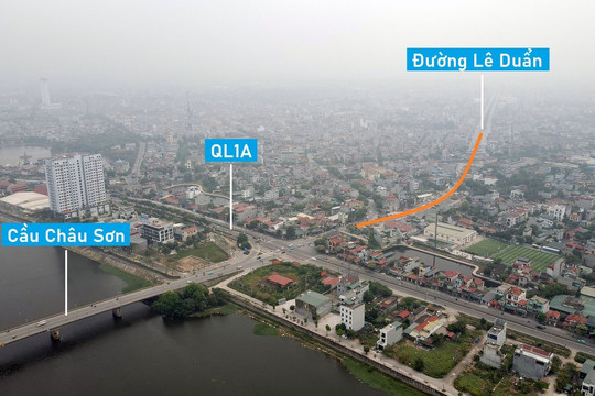 Cận cảnh cầu vượt đường sắt nối nút giao Liêm Tuyền - QL1A ở Phủ Lý, Hà Nam đang xây dựng
