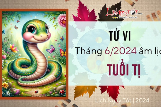 Tử vi tháng 6/2024 tuổi Tị âm lịch: Vận khí ủng hộ mạnh mẽ tiến về phía trước