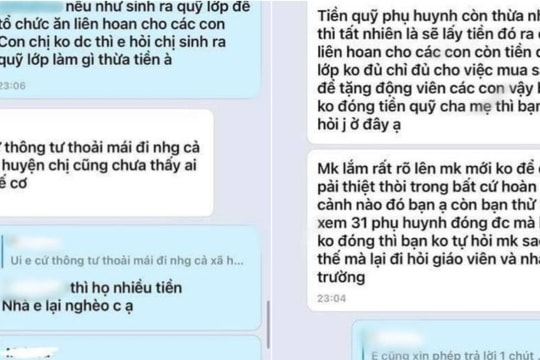 Đoạn tin nhắn khiến cả cõi mạng dậy sóng: Mẹ không đóng quỹ phụ huynh, con phải ngồi nhìn các bạn ăn liên hoan