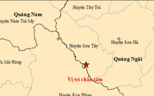 Thêm tỉnh Quảng Ngãi xảy ra động đất trưa nay