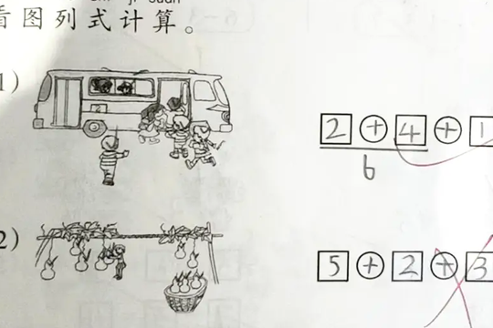 Con làm "5+2+3=10" bị cô gạch sai, mẹ thừa nhận "không đủ trình để giải" nhưng bức xúc muốn kiện cáo vì lời giải thích của giáo viên sau đó