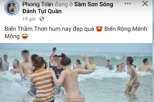 Truy tìm người đăng facebook bịa chuyện nữ du khách khoả thân tắm biển Sầm Sơn
