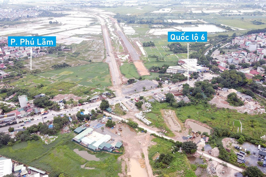 Hình ảnh đường vành đai 4 Hà Nội qua quận Hà Đông sau một năm thi công