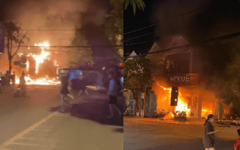 Cửa hàng MIXUE ở Hà Tĩnh bốc cháy ngùn ngụt kèm tiếng nổ, nhiều đồ đạc bị thiêu rụi