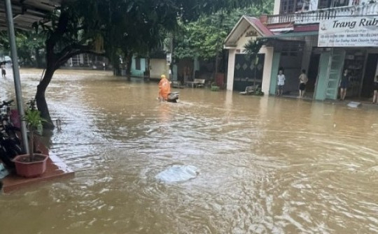 Mưa lớn, TP Hà Giang ngập