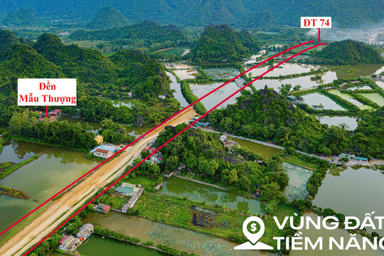 Toàn cảnh khu vực sẽ được đầu tư hơn 2.500 tỷ làm đường, là mảnh ghép cuối cùng của tuyến đường dài 90 km nối Hà Nội với 3 tỉnh
