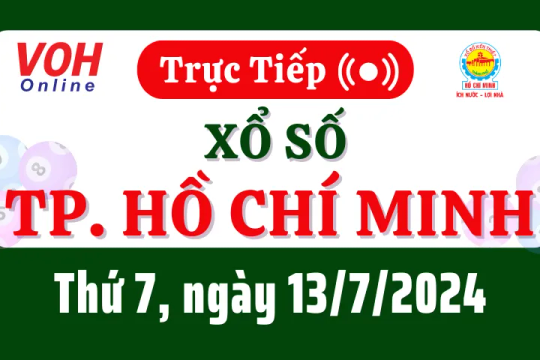 XSHCM 13/7 - Kết quả xổ số TP.HCM hôm nay thứ 7 ngày 13/7/2024