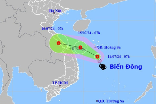 Áp thấp nhiệt đới hướng vào khu vực Đà Nẵng - Quảng Ngãi