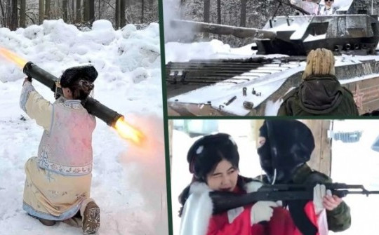 Trung Quốc: Người trẻ mặc đồ "công chúa", lái xe tăng, bắn súng AK Nga