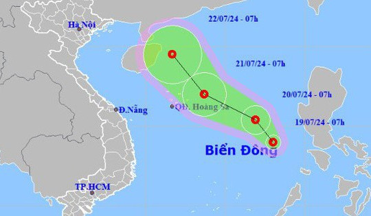 Xuất hiện trạng áp thấp nhiệt đới trên Biển Đông