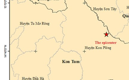 Kon Tum xảy ra 2 trận động đất trong buổi sáng