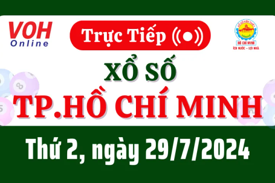 XSHCM 29/7 - Kết quả xổ số TP.HCM hôm nay thứ 2 ngày 29/7/2024