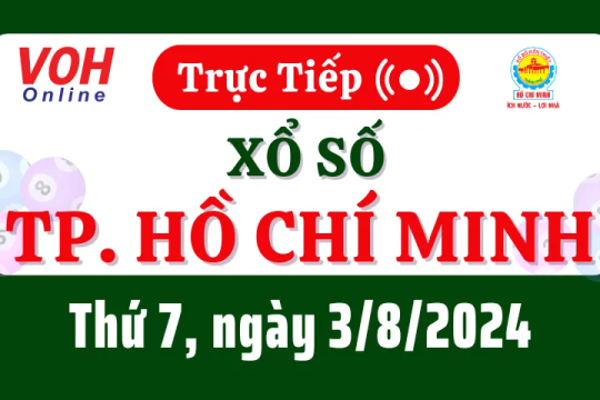 XSHCM 3/8 - Kết quả xổ số TP.HCM hôm nay thứ 7 ngày 3/8/2024