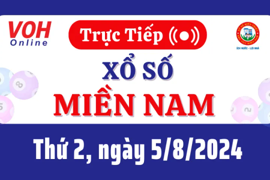 XSMN 5/8, Trực tiếp xổ số miền Nam thứ 2 ngày 5/8/2024